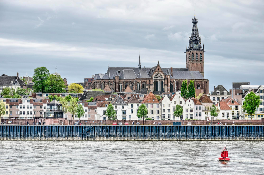 Church and waterfront in nijmegen