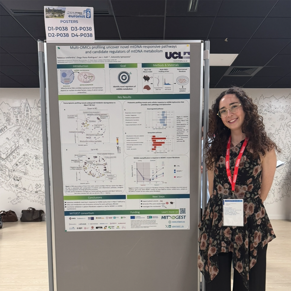 Woman researcher presenting poster